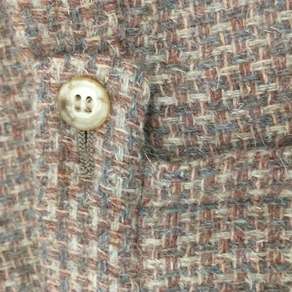 Vintage Tweed Suit Skirt Blazer Brooks Brothers Woven Neutral Wool Tailored USA - Picture 13 of 13